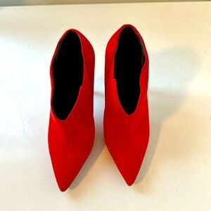 Guess Shoes - Red Suede Guess Booties - Size: 5.5